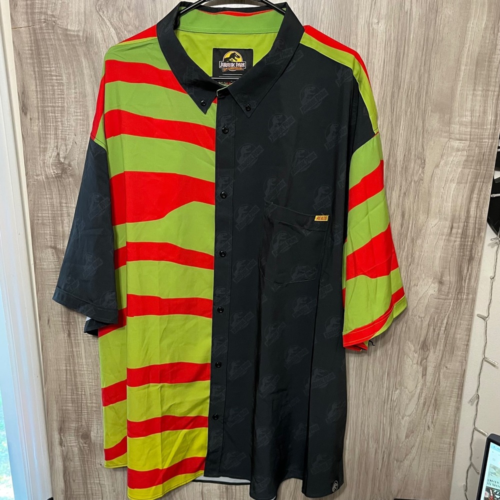 RSVLTS X Jurassic Park 'Tour Begins Here' Button Down Shirt Men Sz 4XL Kunuflex